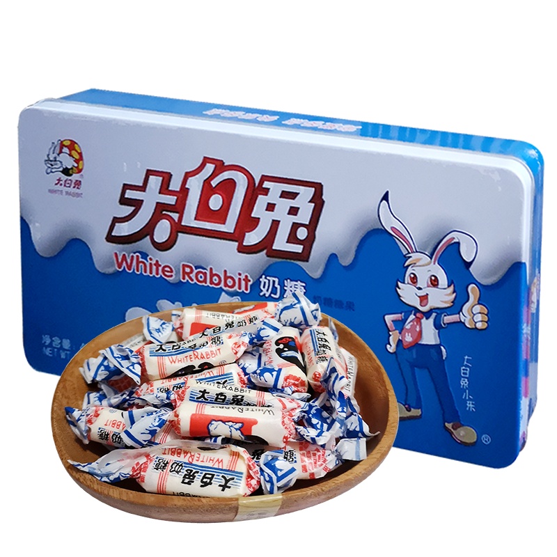 大白兔奶糖400g铁盒装原味红豆味奶糖好吃的儿时零食糖果年货礼盒装配礼袋