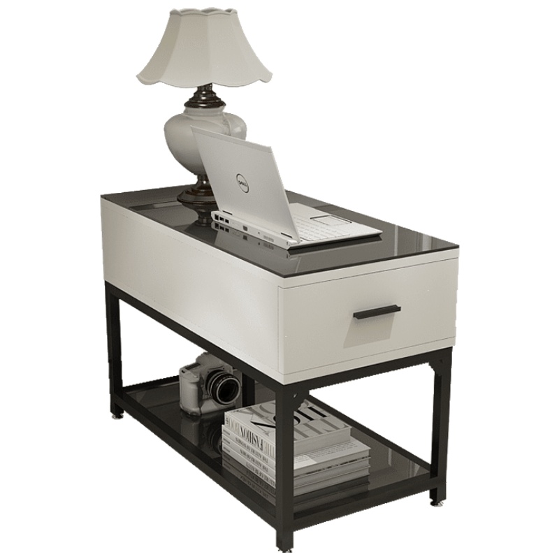 简约客厅小茶几茶桌沙发边柜边角几边角桌储物柜钢化玻璃扶手柜