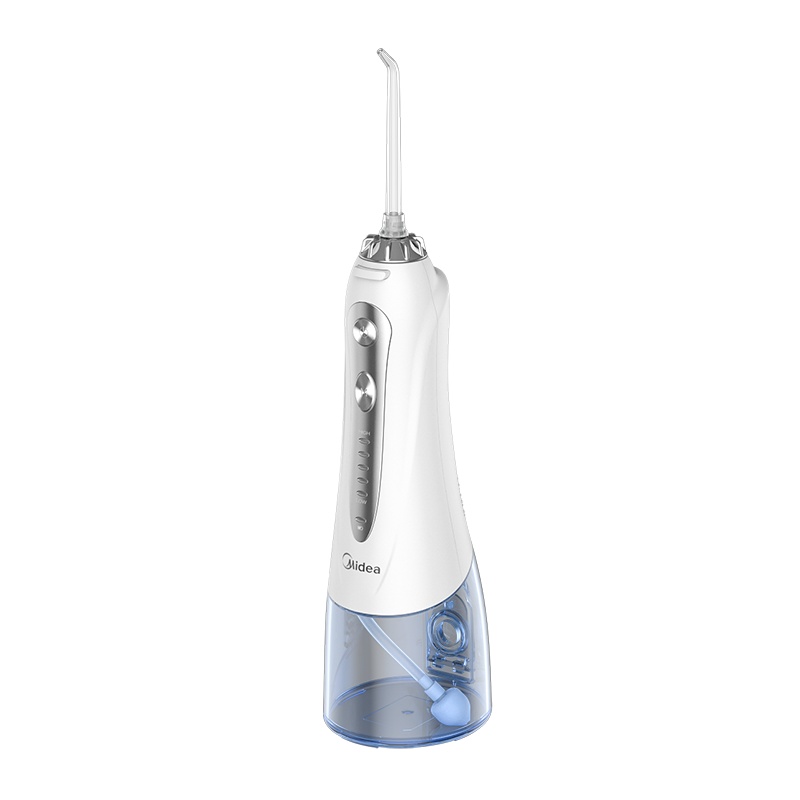 美的(Midea)智能无线冲牙器MC-BJ0102 银白色 水牙线 洗牙器 洁牙器 非电动牙刷小蓝鲸