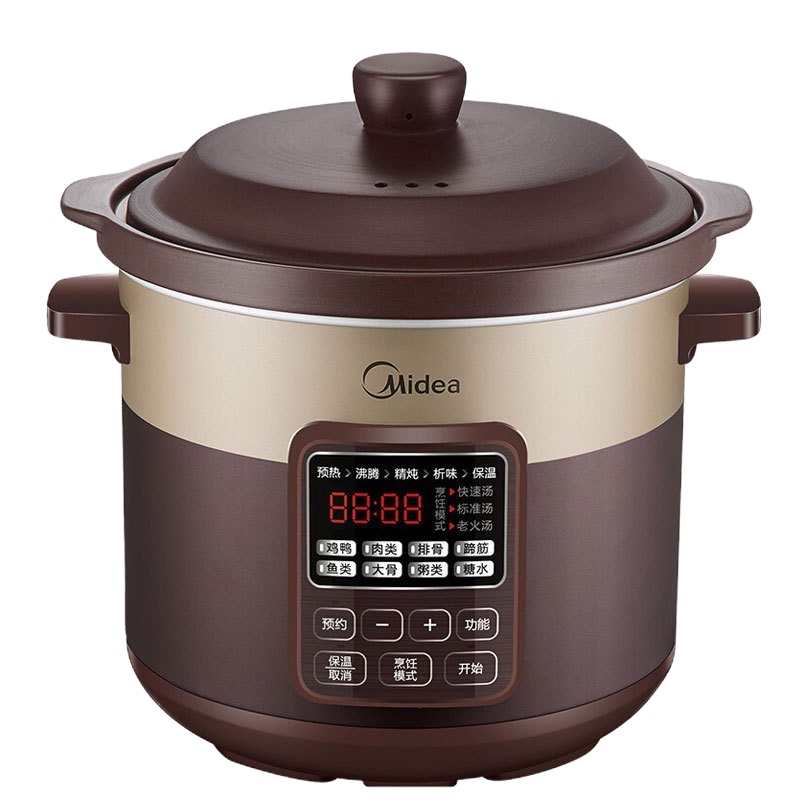 美的(Midea) 电炖锅 WTGS401 南都陶釜炖汤锅智能预约电炖煲单胆 4L/4升内胆材质陶瓷内胆