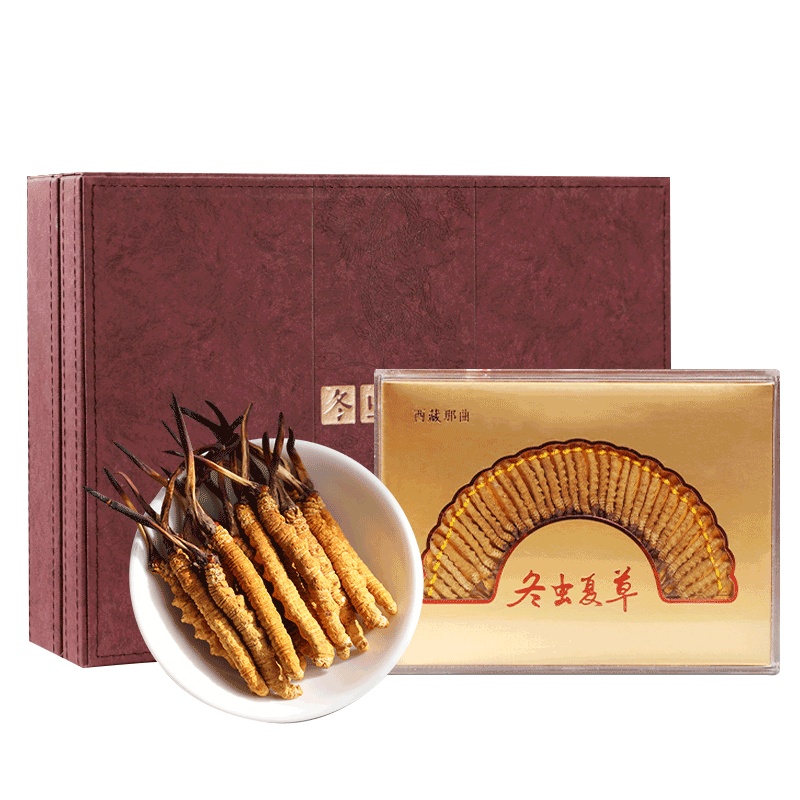 阿依舍冬虫夏草正品虫草干货10克4根/克40根礼盒装高端扇形精美礼盒