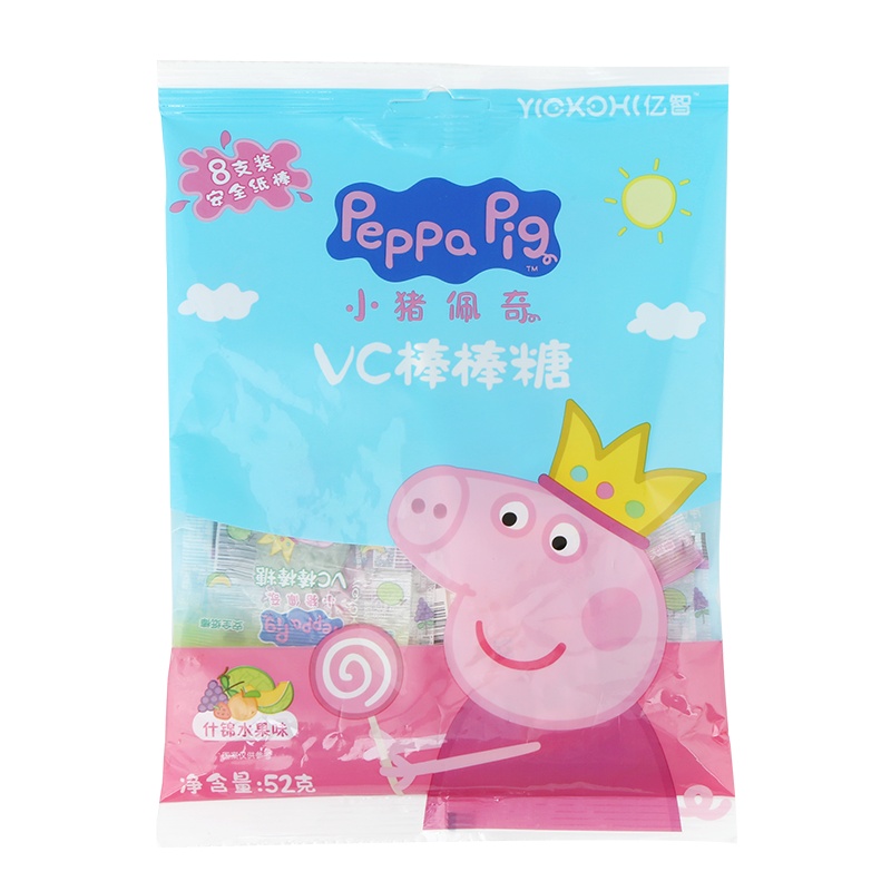 小猪佩奇PeppaPig VC棒棒糖52g 袋装 宝宝营养零食 孕婴童点心类