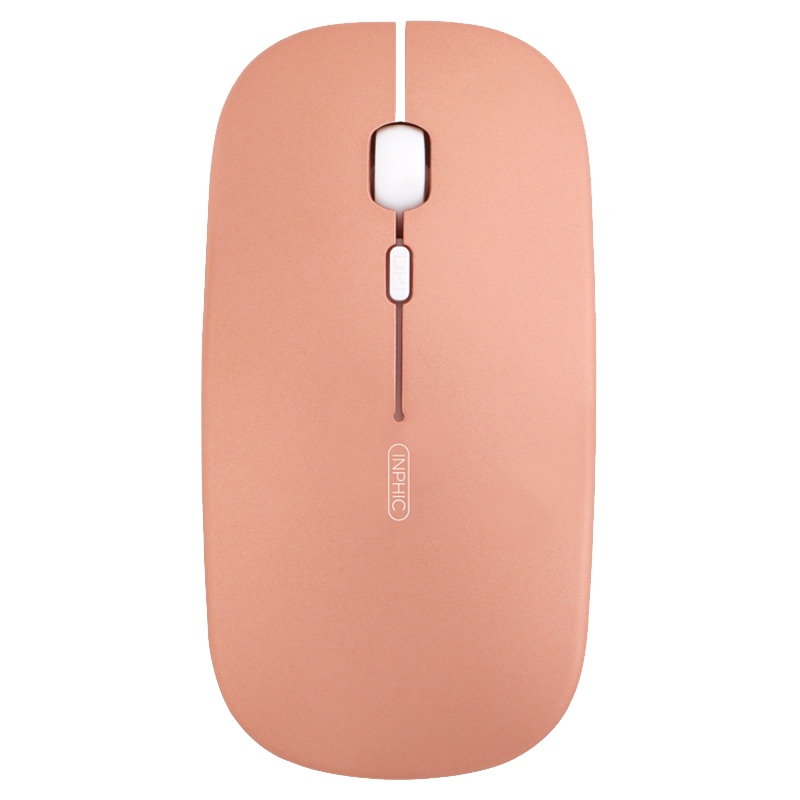 英菲克可充电式无线鼠标P-M2静音无声男女生可爱超薄便携电脑办公台式笔记本游戏光电人体工程学小锂电池玫瑰金