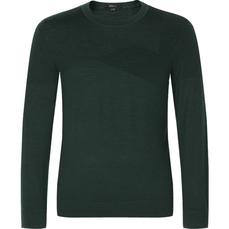 Brloote/巴鲁特 羊毛衫男秋冬新款男士时尚休闲圆领提花针织衫