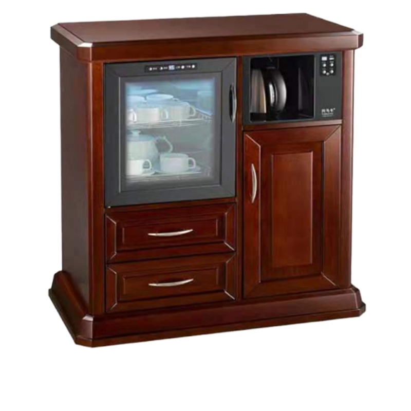 DP 智能茶水柜 实木办公美式咖啡柜茶柜 实木茶几 鸡翅木纹理烘干功能860*440*938mm