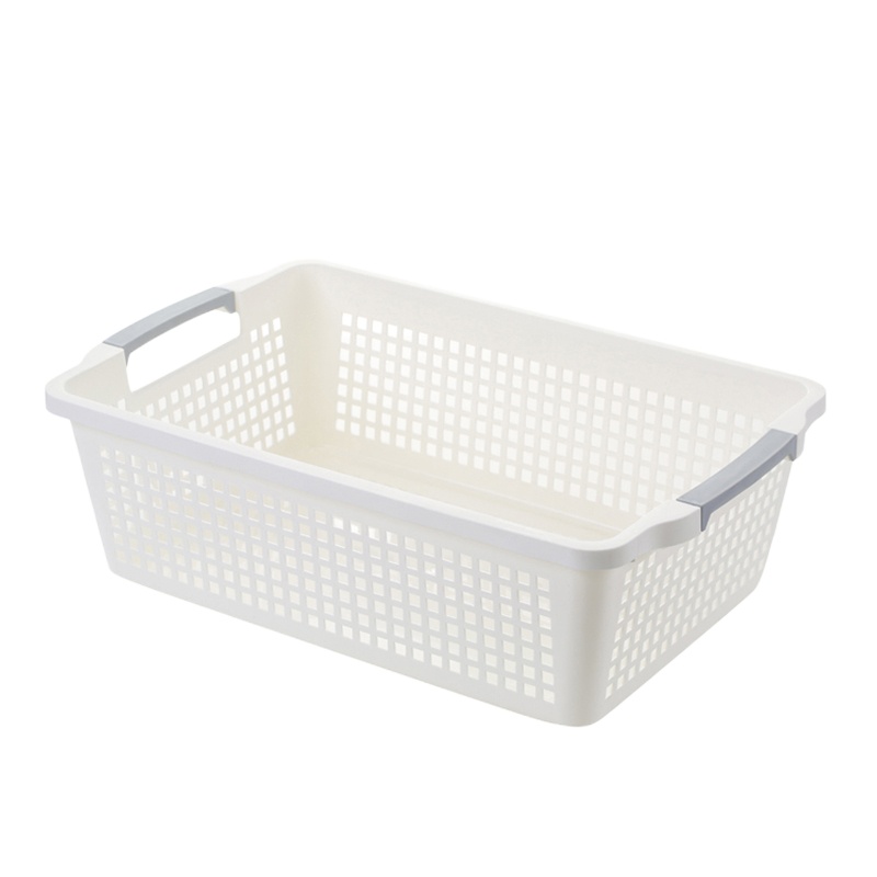 唐易 TY5987871日式收纳筐大号 加厚长方形塑料收纳篮厨房浴室桌面收纳置储物篮子文件收纳筐箱盒 白色(单位:个)