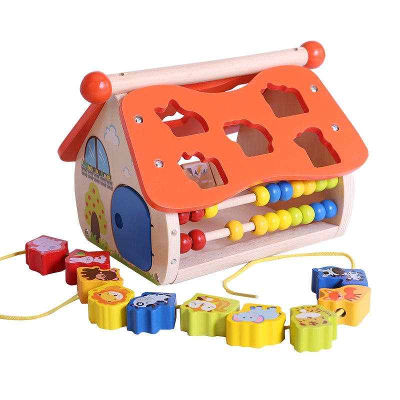 木玩世家过家家类木质玩具动物智慧屋多功能早教益智男孩生日礼物Q2101
