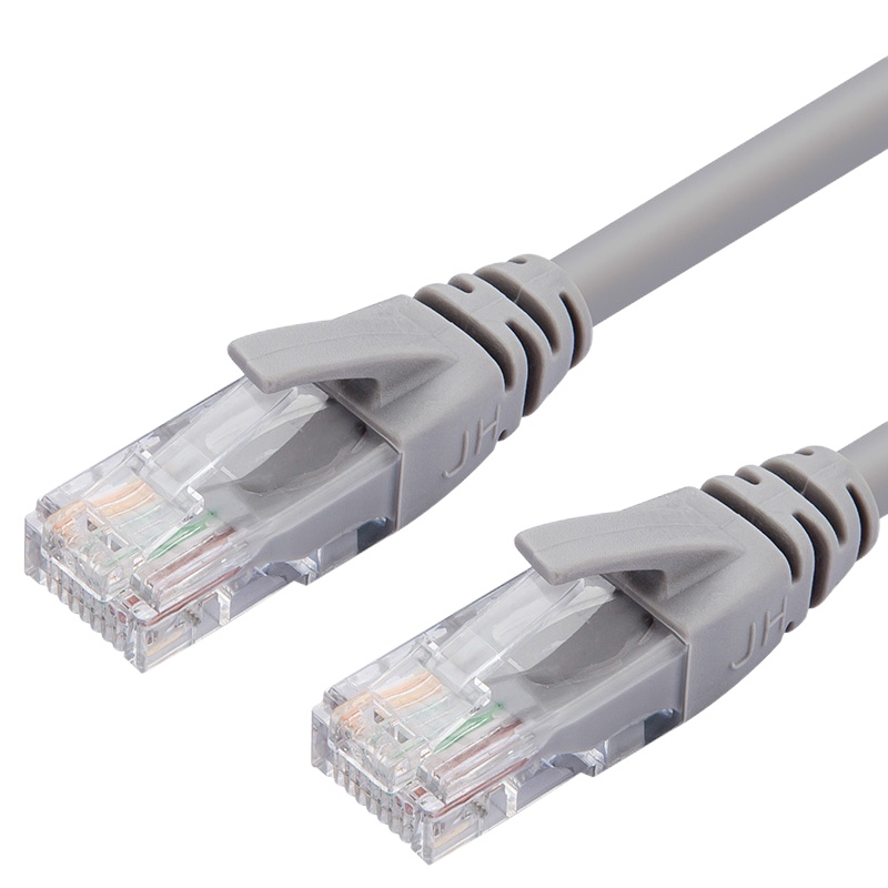 晶华 超六类通用家用网线 6类电脑顶顶盒路由通用网线跳线 灰色 5米 (1条装)