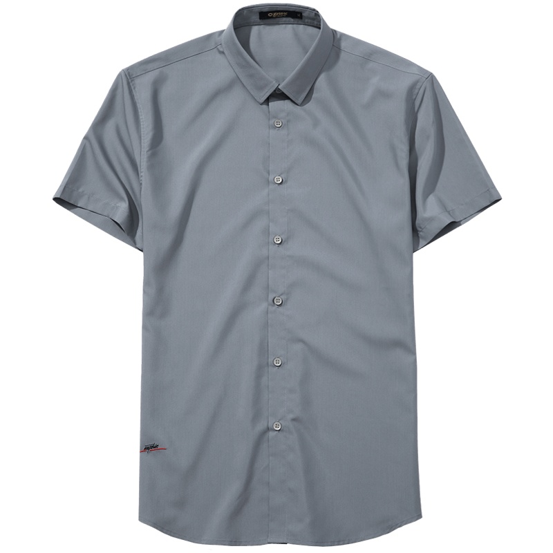 千纸鹤短袖衬衫男2019新款纯色寸衫休闲白色职业男士衬衣上衣1566