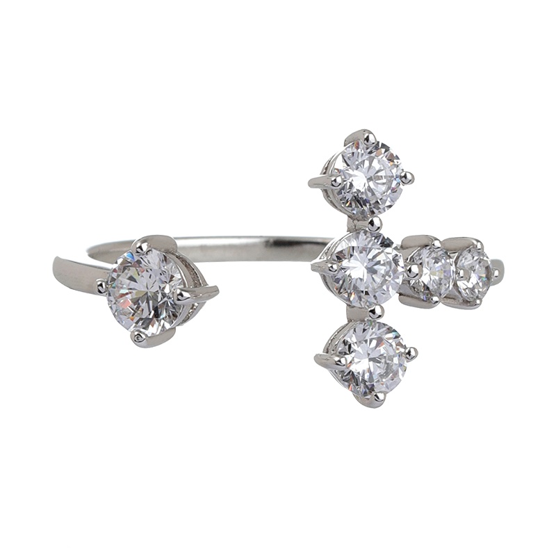 ARTE艾尔蒂 Festa O戒指 925纯银 镀铑镀金色 白色晶钻 时尚饰品 限量复刻版 送女友 可调校