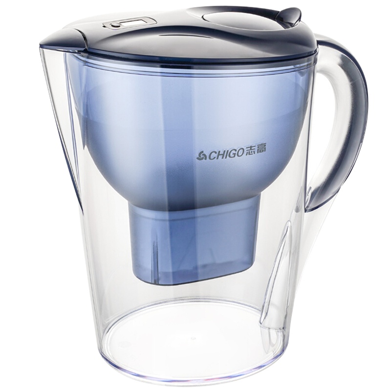 志高(CHIGO)家用净水壶CG-LB308 便携式净水器净水杯 滤水壶3.5L蓝色 1壶6芯