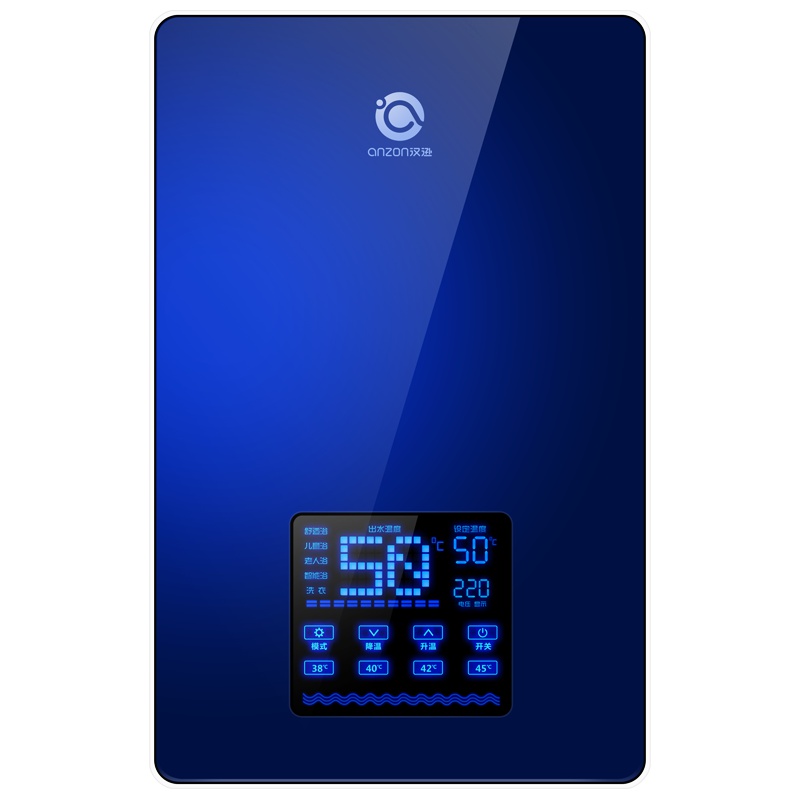 汉逊X7（HANXUN）即热式电热水器DSK-90智能恒温触控洗澡淋浴小型快速热直热 超薄家用磁化任意安装 蓝色9KW