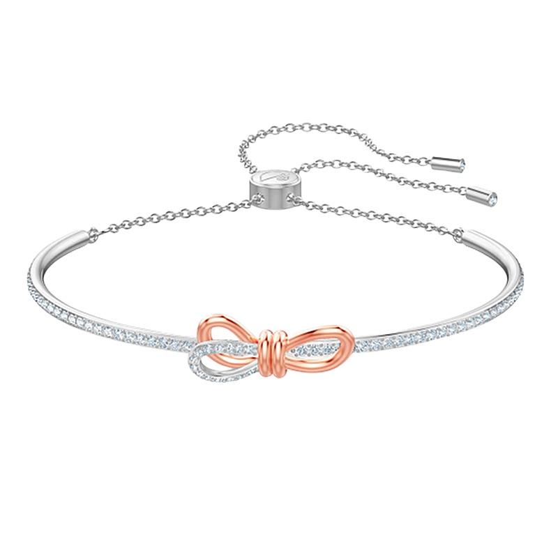 SWAROVSKI施华洛世奇 双色交错蝴蝶结手镯手链 女士 人造水晶 送恋人5447079