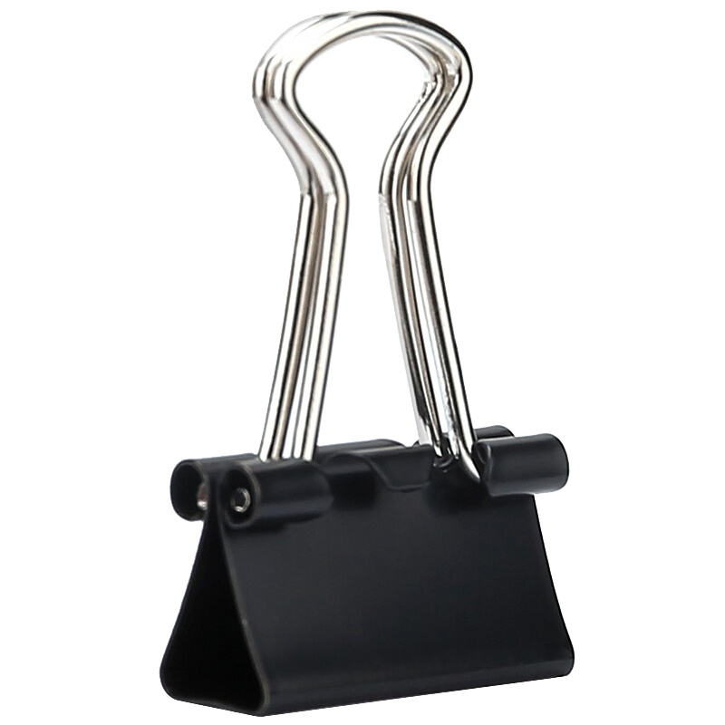 得力(deli)8566黑色长尾夹6号15mm60/筒(单位:筒)票夹便条夹文件夹文具收纳夹子金属固定燕尾夹办公财务用品