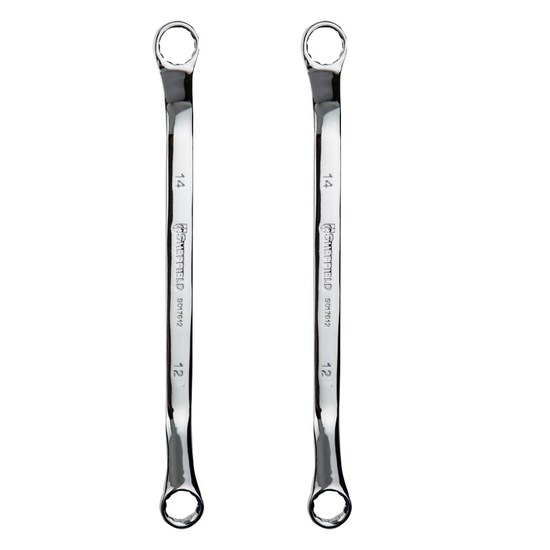 钢盾SHEFFIELD 公制精抛光双梅花扳手12X14mm S017612