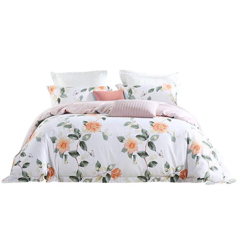 雅兰家纺竹棉四件套1.8米床笠款田园印花套件1.5m床单四件套