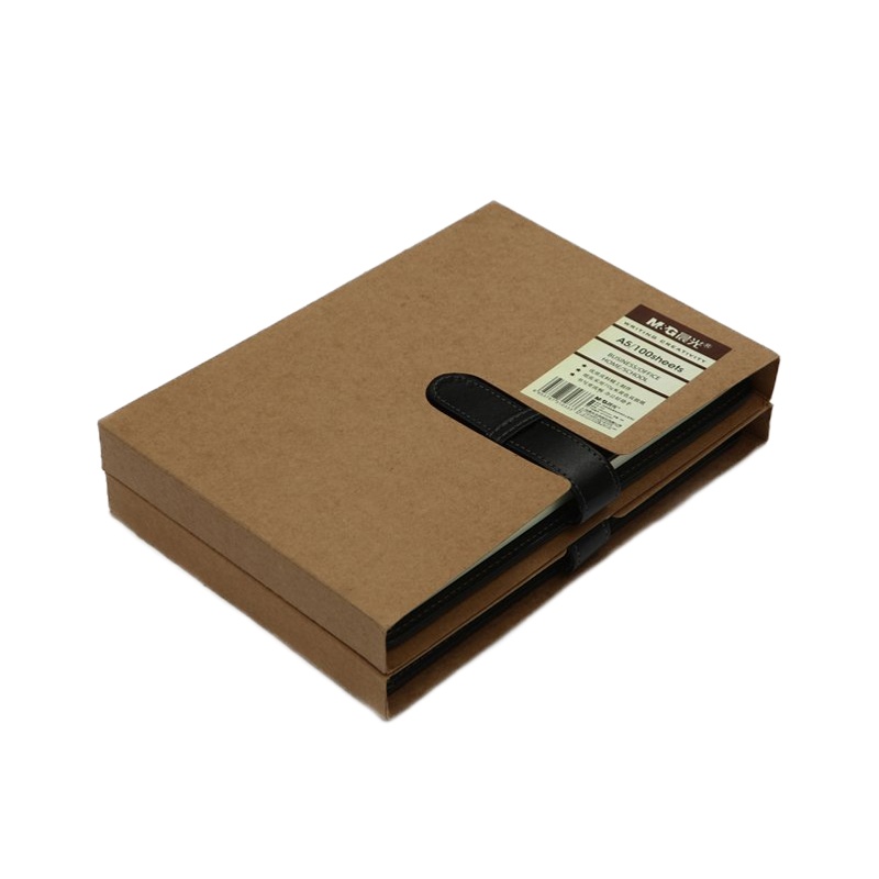 晨光APY4G381皮革本 A5 100页笔记本 会议记录本 皮面本