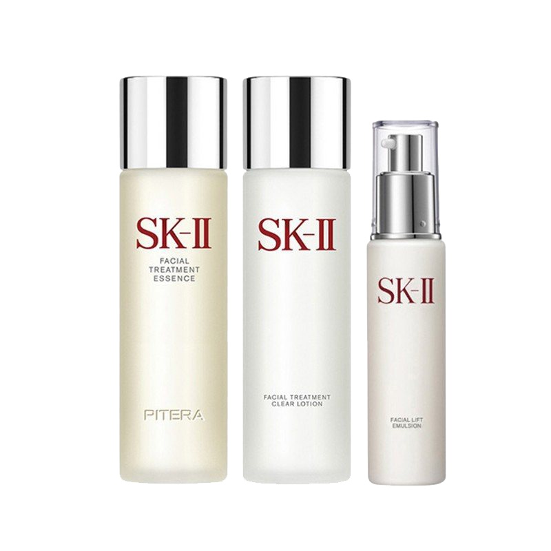 [2021新版]SK-II多方位三件套(神仙水230ml+清莹露230ml+骨胶原乳液100g)SK2/SKII套装礼盒
