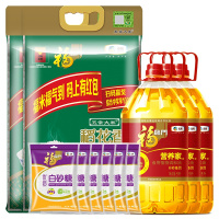 福临门组套(福临门营养家非转基因调和油5L*3桶+福临门白砂糖405g*6袋+福临门稻花香5kg*2袋)