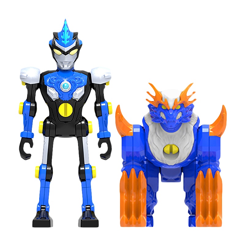 灵动创想宇宙英雄变身超人超拼装布鲁奥特曼(跃水形态)VS霍洛波罗兹 ATM1009