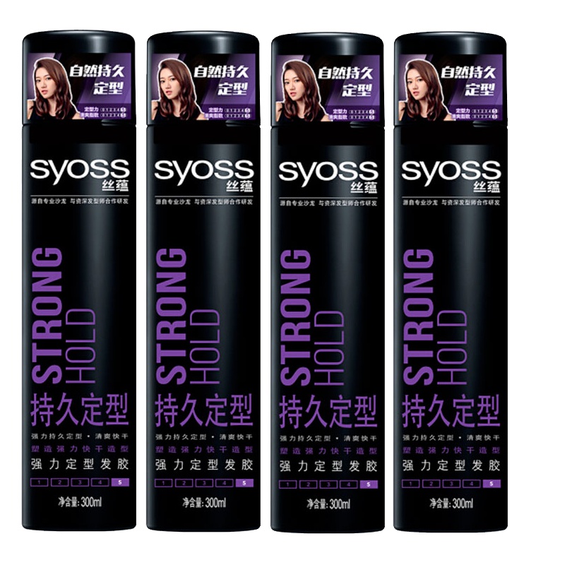 丝蕴强力定型发胶喷雾定型水干发胶男女士持久发型造型清爽 持久定型发胶300ml*4瓶(新老包装更替中,随机发放 )