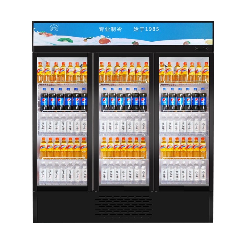 冰熊 1080升 立式商用冰箱保鲜饮料冷柜 冷藏展示柜 超市冷饮陈列柜冰柜 三门[铜管风直冷款]LC-1080