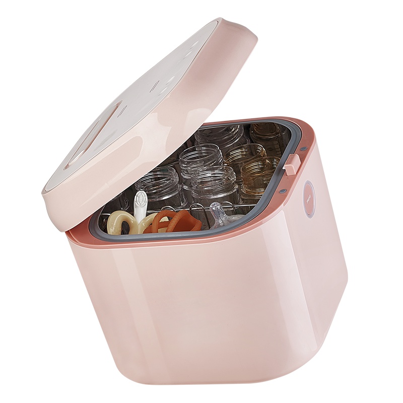 babycare紫外线奶瓶消毒柜带烘干 多功能婴儿奶瓶不锈钢消毒锅柜 轻奢款-暮色粉 8800S