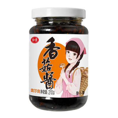 仲景 奥尔良香菇酱 210g 瓶装 甜辣味 调味品 香菇酱下饭佐餐拌饭拌面酱 大块香菇 营养健康