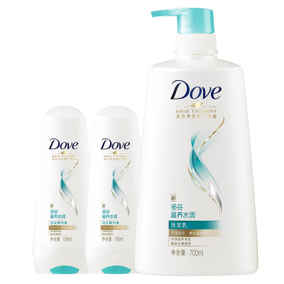 多芬(DOVE)滋养水润优惠套装700ml+195ml*2 洗护套装 成人 滋养[联合利华]