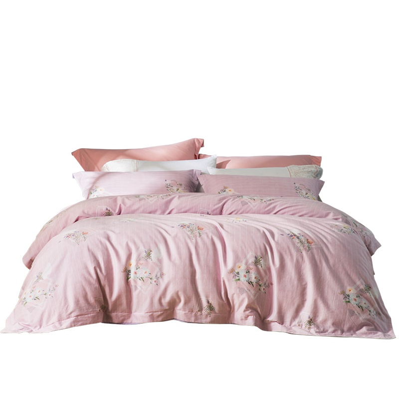 罗莱家纺床上用品全棉纯棉斜纹简约床单被套1.5/1.8m床四件套