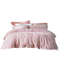 罗莱家纺床上用品全棉纯棉斜纹简约床单被套1.5/1.8m床四件套