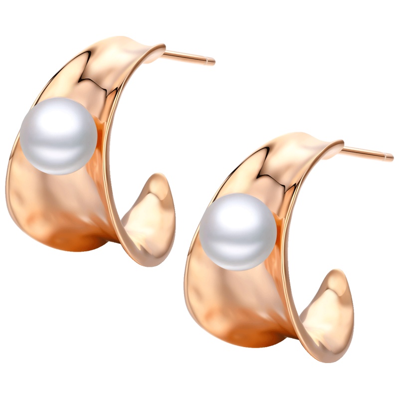 佰色传情(BRIR)925纯银淡水珍珠高级感耳环女夸张气质个性耳钉冷淡风耳饰