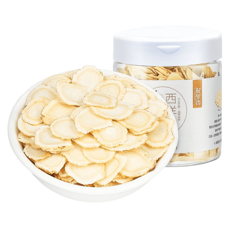 杞里香(QiLiXiang) 西洋参中切片 花旗参片精选1.0-1.4cm 正宗含片100g/罐