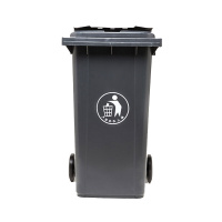 环卫户外垃圾桶 加厚带轮轴挂车垃圾桶 灰色120L