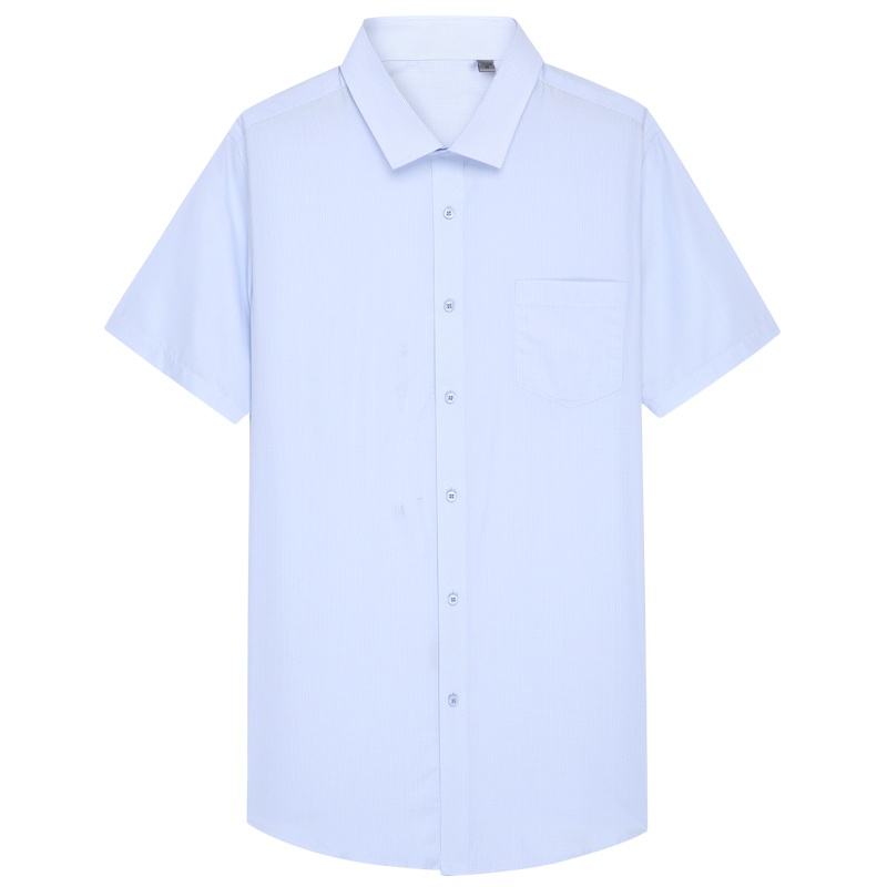 HODO红豆男装 夏季男士短袖衬衫 商务休闲色织格纹正装短袖衬衫男