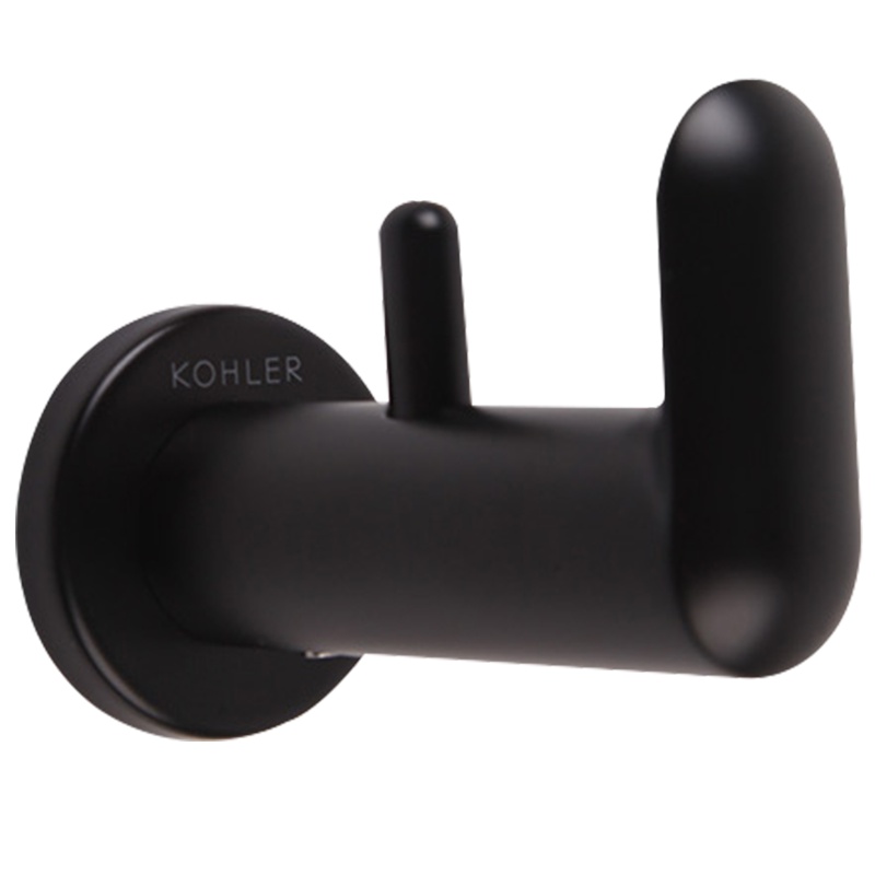 科勒KOHLER挂钩单钩柜子挂衣钩衣服壁挂墙壁衣柜打孔衣帽钩黑色23570T