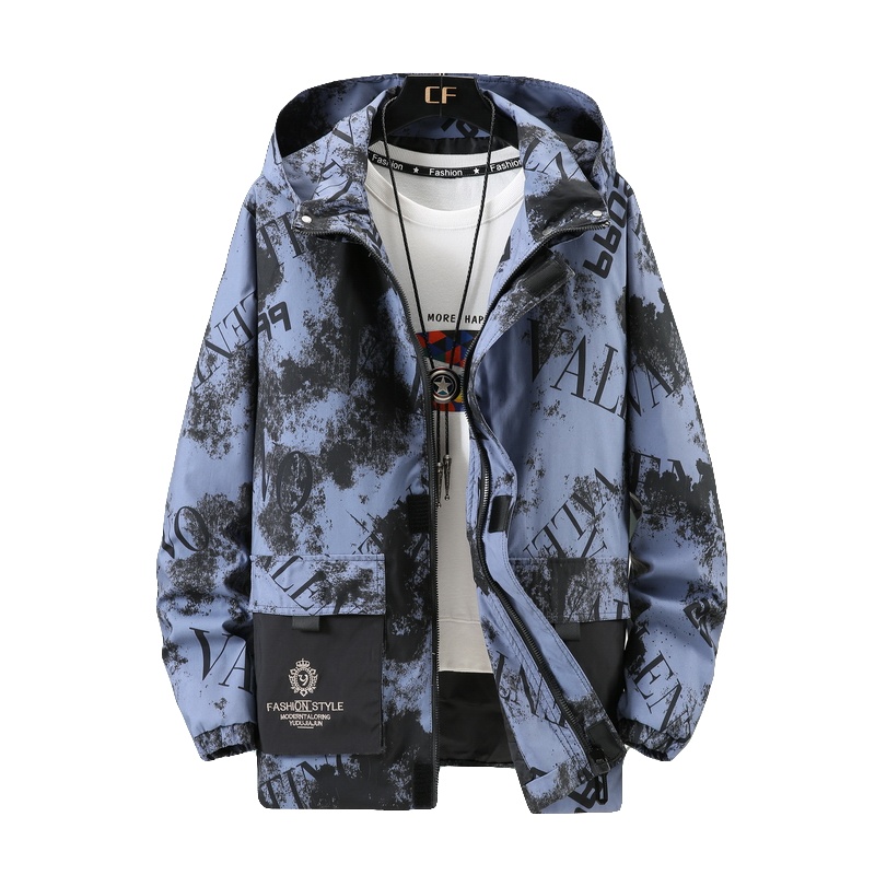 PMMP胖子男士大码新款夹克韩版潮流工装外套潮牌迷彩肥佬百搭风衣上衣