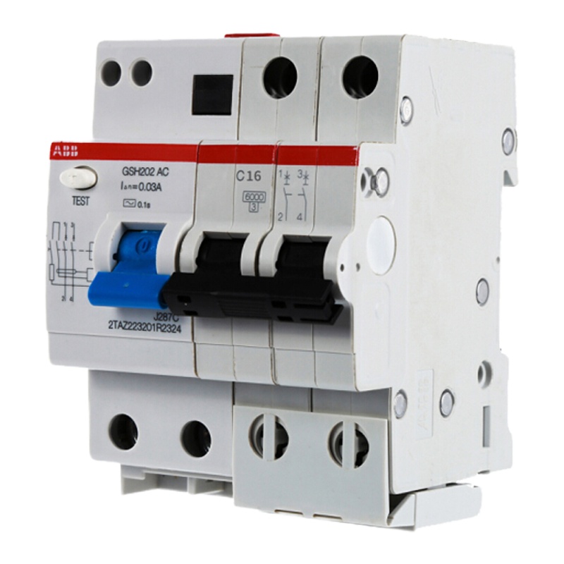 ABB GSH202-C16 漏电保护器2P 空气开关断路器空开开关 AC型 16A 白色 （单位：个）