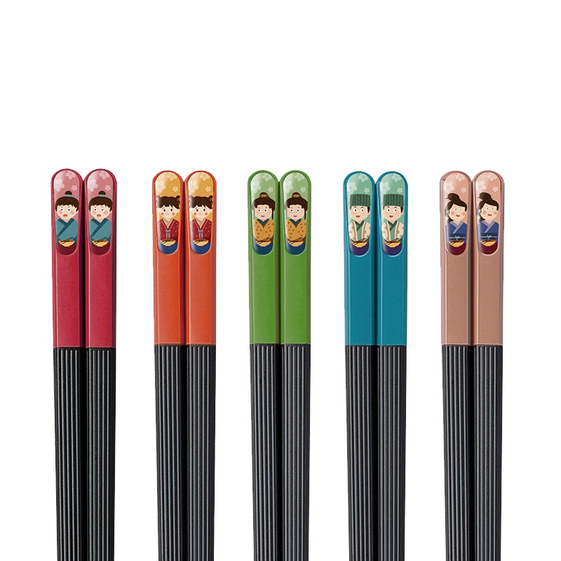 双枪合金筷子家用一人一筷网红耐高温防霉防滑筷子日式人物筷DK40505