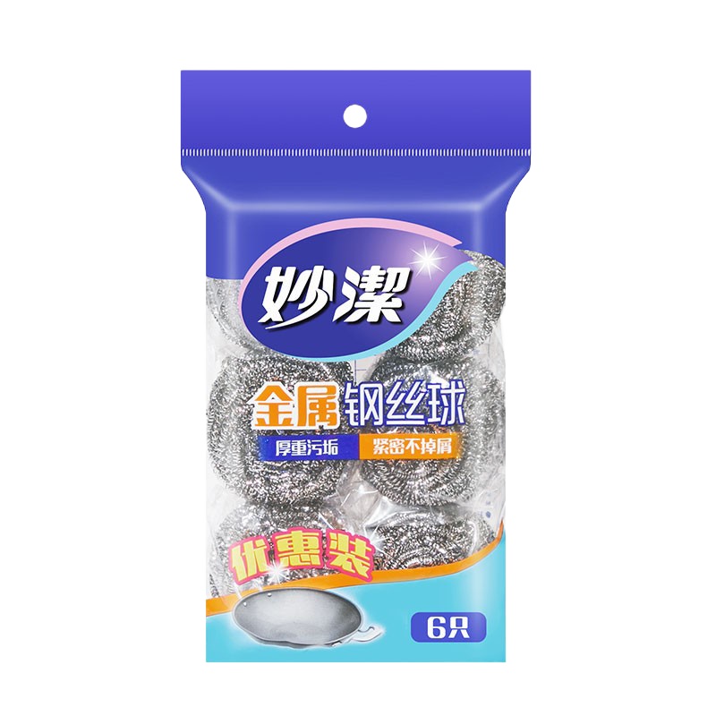 妙洁金属钢丝球6只装 3包装(单位:包)