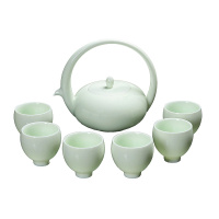 晓味窑 茶具套装礼盒青瓷中式功夫茶具陶瓷茶具一壶六杯圆满XWY-YM