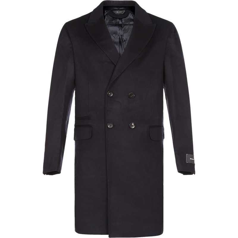 杰尼亚 Z ZEGNA 男士羊毛中长款大衣外套289703 4DG4G0