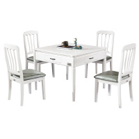 上岛(SHANGDAO)智能餐桌 实木餐桌 多功能餐桌式麻将机 新中式餐桌 一桌四椅 方桌 马来西亚进口橡胶木