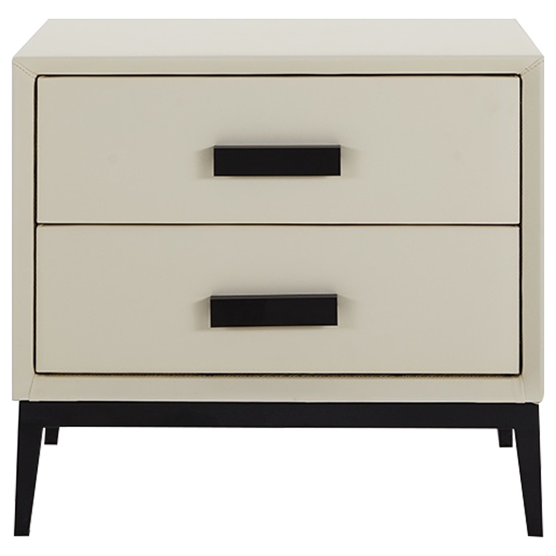 创世人 床头柜 双屉床头柜卧室家具床头收纳柜整理柜