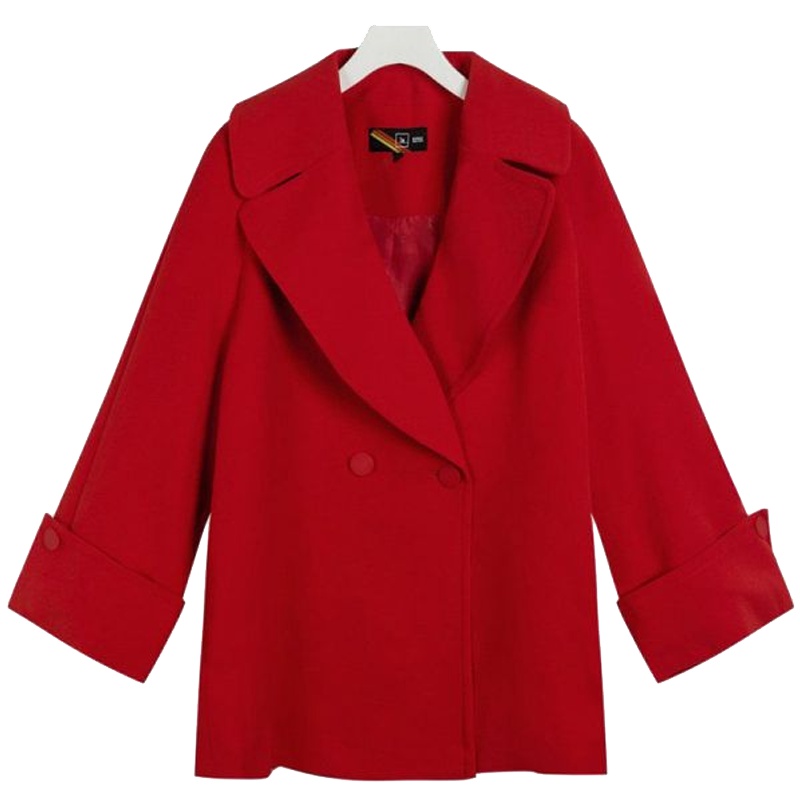 7M莫丽菲尔韩版小香风西装女秋季新款双排扣西装领宽松长袖外套女70008025