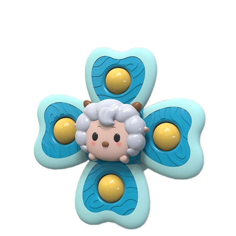 麦巧适 (MAQUCC)儿童洗澡戏水玩具婴儿宝宝卡通昆虫花朵旋转陀螺益智牙胶可啃咬 可直接入水吸盘转转乐