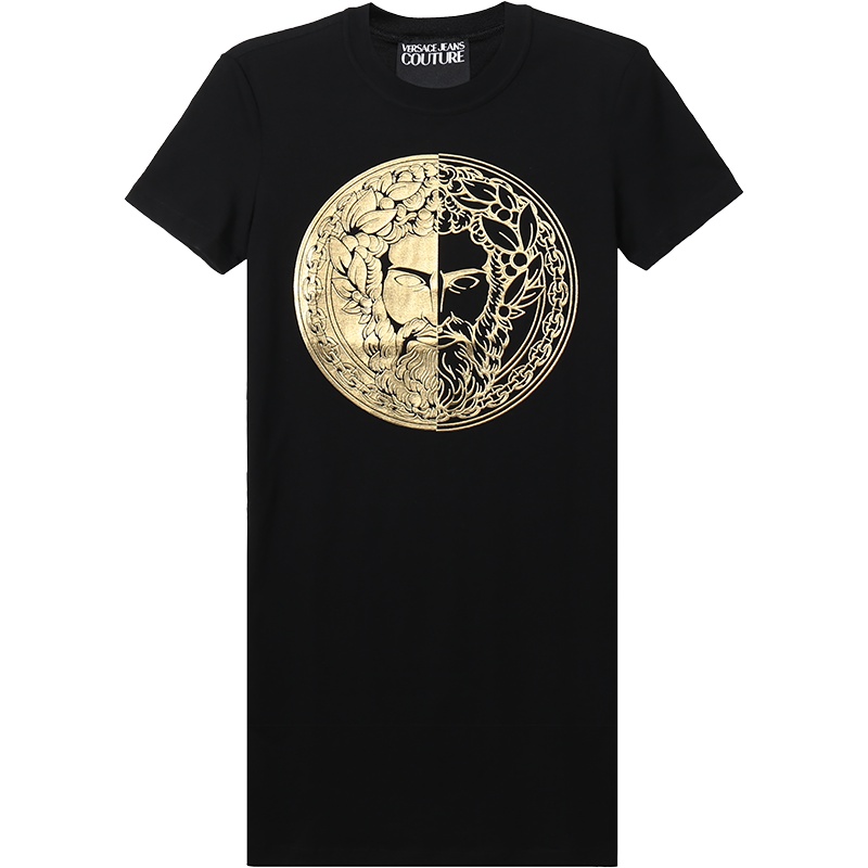 VERSACE JEANS COUTURE 范思哲 女士 棉质圆领短袖休闲连衣裙 D2HVA4G0 30314