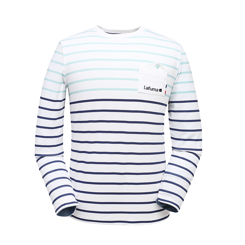 乐飞叶（LAFUMA）运动户外男士旅行休闲条纹圆领长袖T恤LME06AC32