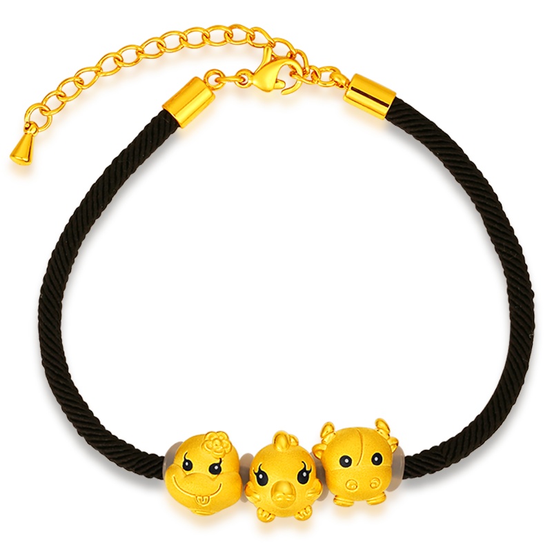 金一 足金3D硬金十二生肖三合牛、蛇、鸡 黄金吊坠路路通男女通用款(定价)ACD046