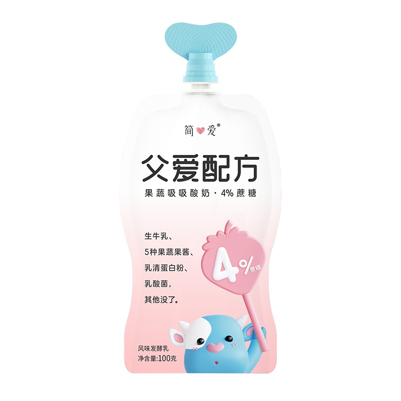 简爱 父爱配方4%蔗糖酸奶100g*12袋 低温酸奶